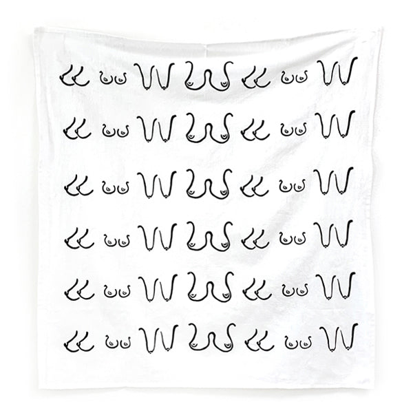 Boobs Tea Towel Displaying Various Breast Shapes and Sizes
