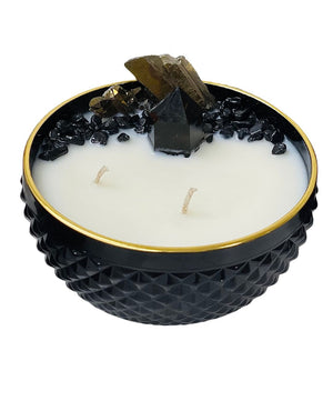 Smoky Quartz and Black Tourmaline Candle