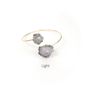 Light Purple Amethyst Bracelet With Two Crystals