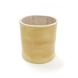 Tan Tumbler With Golden Accents- Back