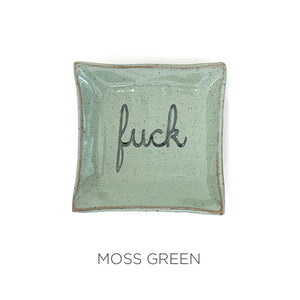 Moss Green "Fuck" Square Ring Dish