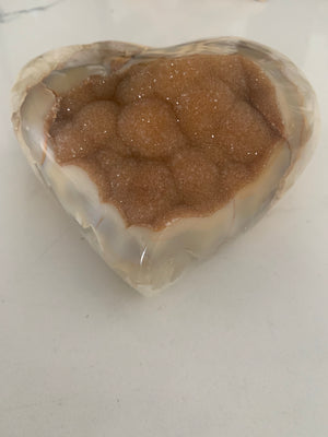 Unique Chalcedony Heart Crystal
