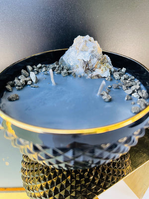 Pyrite and Golden Mica Candle