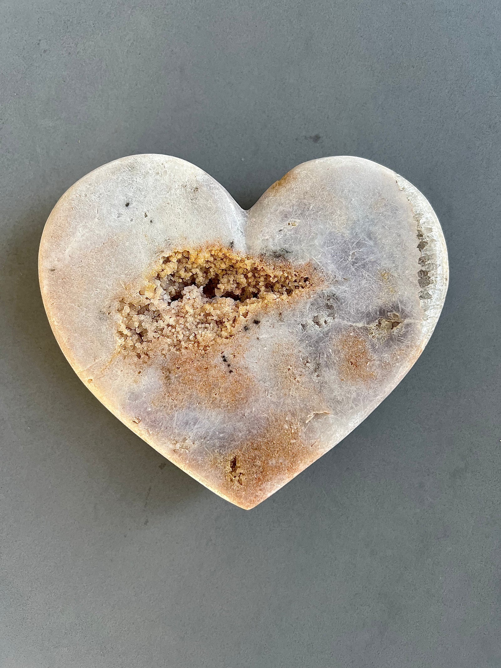 Pink Amethyst Heart polished on both sides.
