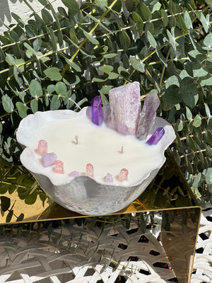 Angel Aura Clear Quartz and Kunzite Candle #iamlove (only 1)