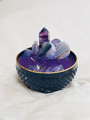 “I am unapologetically me” Candle with Amethyst