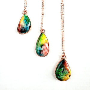 Rainbow Agate Druzy Geode Necklace