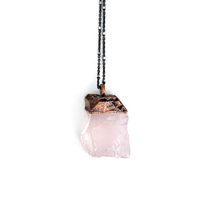 Raw Rose Quartz Necklace